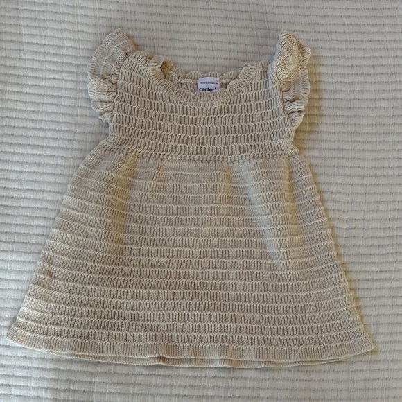 Carter’s Knitted Dress and Strawberry Print Onesie Outfit Bundle. Size 3 months - Picture 2 of 14